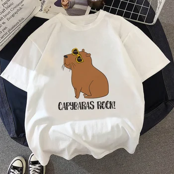 Capybaras en tees giyim erkek grafik grunge vintage japon baskı en tees giyim vintage estetik