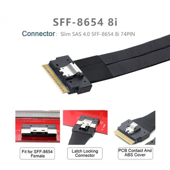Chenyang PCI-E Ultraport İnce SAS İnce 4.0 SFF-8654 8i 74pin Çift SFF-8643 4i Mini SAS HD Kablo PCI-Express