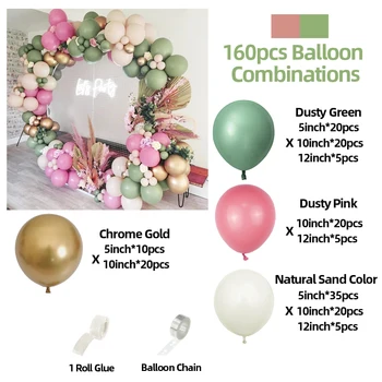Cinsiyet Reveal Parti Balon Kemer Kiti Garland Pembe Doğal Kum Krom Altın Tozlu Yeşil Balon Bebek Duş Doğum Günü Süslemeleri