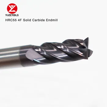 CNC HRC55 Katı Karbür Frezeler Genel freze kesicisi Malzeme İçin K. P. M 4mm 6mm 8mm Çok Çeşitli Çelik Alaşımlı