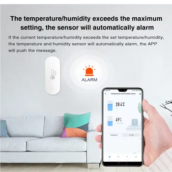 CORUI WiFi Akıllı Sıcaklık Ve Nem Dedektörü Tuya elektronik termometre Sensörü Akıllı Ev Kapalı Mini Higrometre Alarmı