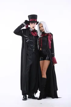Cosplay Cadılar Bayramı Kostüm Yetişkin Erkek Kadın Çift Vampir Kostüm Masquerade Sahne Kostüm Şeytan Kostüm Zombi Hayalet Elbise