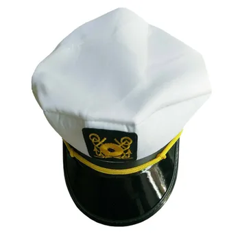 Cosplay Kaptan Şapka Altın Kap Kaptan Gemi Denizci Yat Tekne Şapka Beyaz Donanma Beyzbol Kapaklar Askeri Şapka Kap Yetişkin Parti Aksesuarı