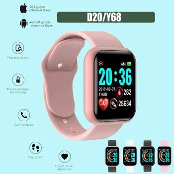 D20 Pro akıllı saat Y68 Bluetooth Spor çalar saat Kalp Hızı Uyku smartwatch Kol Saatleri IOS Android İçin Relogio İnteligente