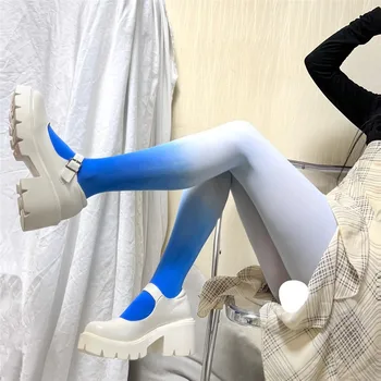 Degrade Külotlu Renk Mor Pembe İpek Çorap Orta Kalın Japon Kadife Asılı Boyama İlkbahar Ve Sonbahar İnce Dipli