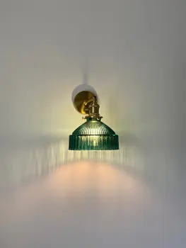 Dekorasyon Japon duvar ışıkları fikstür cam abajur Modern aplik başucu Led kapalı Duvar lambası anahtarı ile