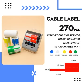 Detong Termal Sentetik Kağıt 270PS Kablo etiket Etiket İle Uyumlu DP80 ve DP30S Yazıcı