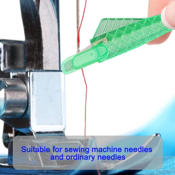Dikiş makinesi mini iğne geçirici kanca ile plastik iğne ekleme aracı yaşlı hızlı otomatik iplik değiştirici zanaat accesso
