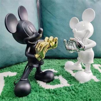 Disney Anime Karikatür Mickey Mouse Heykeli Kalp Figürü Reçine Heykel Moda Dükkanı Odası Dekor Süsleme sevgililer Günü Hediyesi