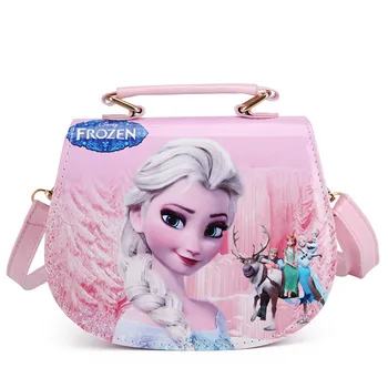 Disney Dondurulmuş 2 Elsa Anna Prenses Çocuk Oyuncakları omuzdan askili çanta Kız Sofya Prenses Bebek Çantası Çocuk Moda alışveriş çantası Hediye