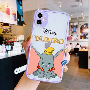 Disney Dumbo Telefon Kılıfı için iphone 13 12 11 Pro Max Mini XS 8 7 Artı X SE 2020 XR Açık mor Mat Şeffaf Kapak