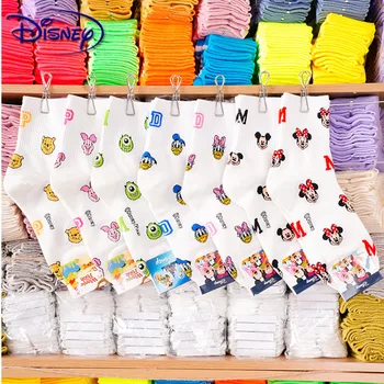 Disney Kadın Pamuk Çorap Sevimli Mickey Minnie Kadın Çorap Rahat Hayvan Orta Çorap Kız Çorap 35-40
