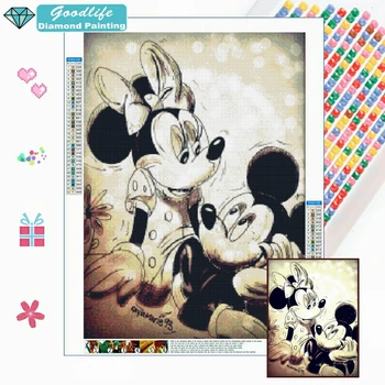Disney Mickey Minnie 5D Elmas Boyama Mozaik Tam Kare Yuvarlak Matkaplar Çapraz Dikiş Rhinestones Yeni Gelenler 2022 Ev Dekor