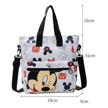Disney Mickey Minnie Baskılı çocuk omuzdan askili çanta Sevimli Karikatür Ders Çantası Erkek Kız postacı çantası Kadın Çanta