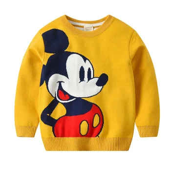 Disney Mickey Mouse Çocuk Kız Giysileri Sonbahar Kış Sıcak Kazak Üst Uzun Kollu çocuk kazağı Kız Moda Örme Triko
