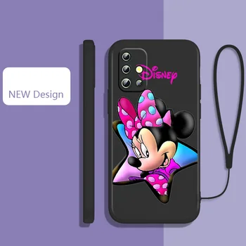 Disney Minnie Mouse İçin Komik Samsung Galaxy A73 A53 A33 A52 A32 A22 A71 A51 A21S A03S A50 4G 5G Sıvı Halat Kapak