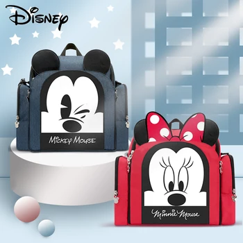 Disney Moda Mickey Mouse Bebek Bezi Çantası Anne Annelik Arabası Çantaları Nappy Organizatör yemek sandalyesi Sırt Çantası Seyahat Anne İçin