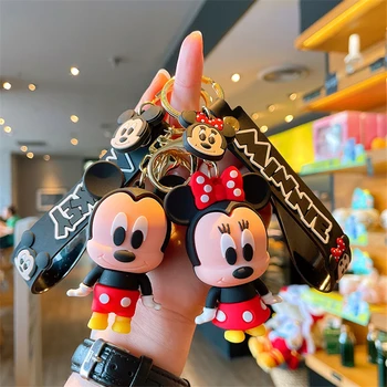 Disney Oyuncaklar Mickey Mouse Anahtarlık Dikiş çocuk oyuncağı Sevimli Minnie Papatya Araba Kolye Anahtarlık Kadınlar Winnie The Pooh Anahtarlıklar Çocuk