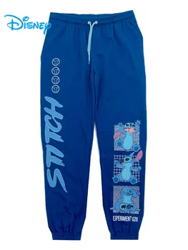 Disney Unisex Dikiş Karikatür Polar Sweatpants Kadın Erkek Spor Koşu Rahat Uzun pantolon Sonbahar Kış Koşu Spor Pantolon