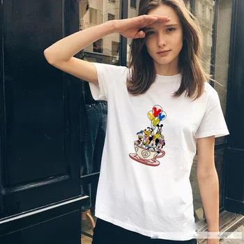 Disney Winnie the Pooh Sevimli T Shirt Kız Moda Estetik Harajuku Temel T-shirt Kadın Avrupa Genç Tarzı Elbise Dropship