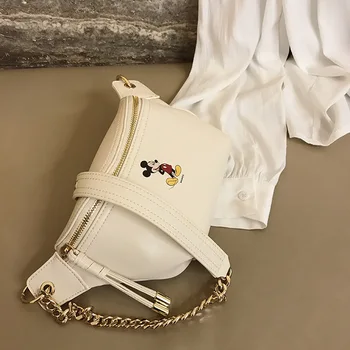 Disney yeni Minnie mouse fare moda askılı çanta karikatür omuz bel çantası göğüs uygun seyahat pu cüzdan cep telefonu