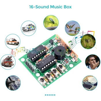 DIY Elektronik 16 Müzik Ses Kutusu DIY Kiti Modülü Lehimleme Uygulama Öğrenme Kitleri Arduino için