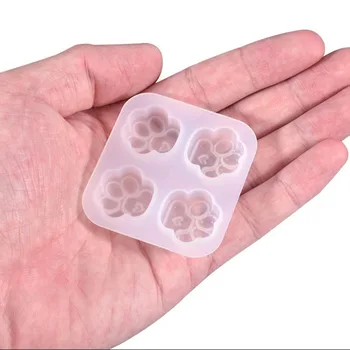DIY Kristal Epoksi Reçine Kalıp Mini Dört bölmeli Yavru Pençe Anahtarlık Dekorasyon silikon kalıp