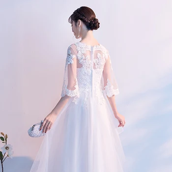 DongCMY Yeni Beyaz Renk Uzun Gelinlik Modelleri Gelin Dantel Artı Boyutu Elbisesi Düğün İçin