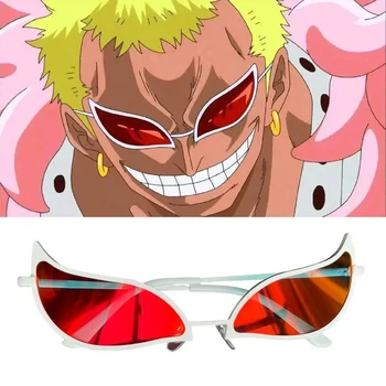Donquixote Doflamingo Gözlük Cosplay Anime PVC Güneş Gözlüğü Komik noel hediyesi Parti Sahne Kadın Erkek için