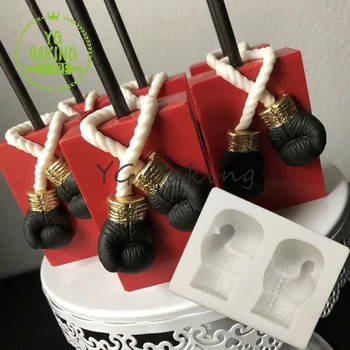 Dorıca boks eldiveni silikon kalıp Fondan Çikolata Kalıp Kek Dekorasyon Araçları Mutfak Çikolatalı Pasta Aksesuarları Bakeware