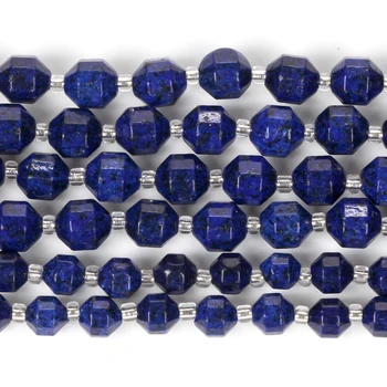 Doğal Faceted Lapis Lazuli Taş Gevşek halka boncuk Takı Yapımı İçin diy bilezik El Yapımı 6 8 10mm