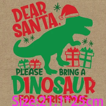 DTF baskı ısı transferleri Noel Let It kar gökkuşağı dinozor kırmızı ekose küçük Elf Bu Sezon olmak rahat demir On çıkartmaları