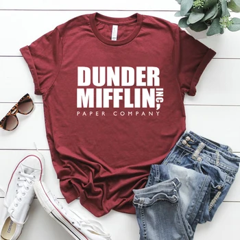 Dunder Mifflin Ofis T-shirt Kağıt Şirketi Rahat Üst Schrute Çiftlikleri Gömlek Unisex Ofis Tv Gösterisi Inspired Tees Harajuku Tops