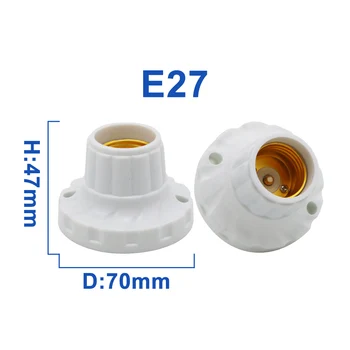 E27 Yuvarlak Plastik Taban E27 vidalı lamba Tutucu E27 Düz Lamba Tabanı tavan tipi Soket Beyaz Lamba Tutucu Ücretsiz Kargo