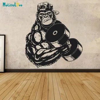 Egzersiz Atletik Spor Gorilla Beast Kas Fitness Bodyduilding Sağlıklı Duvar Sticker Dekor Vinil Çıkarılabilir sanatsal fresk BD222