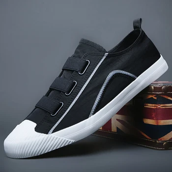 Elastik Bant Rahat Kanvas vulkanize ayakkabı Nefes Moda Düz Düşük Üst Loafer'lar Gençlik Trendi Rahat Tasarımcı Ayakkabı
