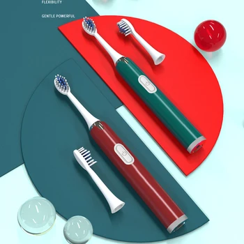 Elektrikli Diş Fırçası AA Pil Sonic Diş Fırçası IPX7 Su Geçirmez Yetişkin Otomatik Diş Beyazlatma 3 Yedek Fırça Başkanları