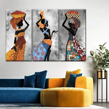 Elmas Mozaik Afrika Etnicos Tribal Sanat Boyama Siyah Kadın Dans Elmas Boyama Çapraz Dikiş Soyut Nakış Resim