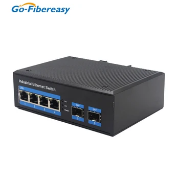 Endüstriyel PoE Fiber Anahtarı Gigabit 1/2/4 Bağlantı Noktası 10/100 / 1000Base-T RJ45 ila 100 / 1000Base-X SFP Yuvası PoE + Ethernet Fiber optik anahtar