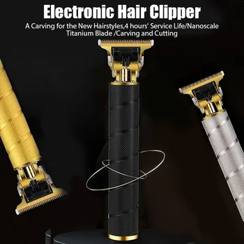 Erkek Elektrikli Saç Kesme Berber Dükkanı Profesyonel Saç Şekillendirici Elektrikli Tıraş Makinesi Retro Düzeltici USB şarj Edilebilir saç Kesme Makinesi