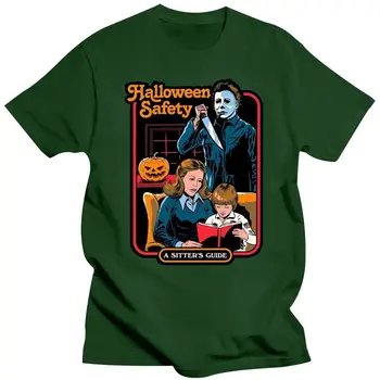 Erkek Giyim-Gömlek Erkekler Micheal Myers Cadılar Bayramı Güvenlik Korku Kült Film Şaka T Shirt Eğlenceli