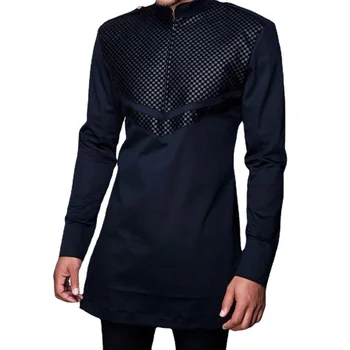 Erkek Üstleri Uzun Kollu Siyah Afrika Gömlek Erkekler için 2023 Yeni sıfır yaka bluzlar Rahat Cilt Dostu Erkek Giyim
