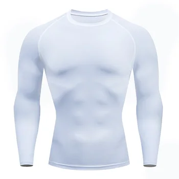 Erkekler Sıkıştırma Koşu T Shirt Spor Sıkı Uzun Kollu Spor tshirt Eğitim Koşu Gömlek Spor Spor Hızlı Kuru Üst
