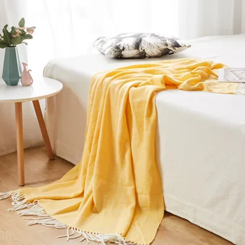 Ev İskandinav örgü battaniye çekyat Dekoratif Yatak İpliği Battaniye Kanepe Ofis Şekerleme Atmak Battaniye Yumuşak Havlu Yatak Goblen