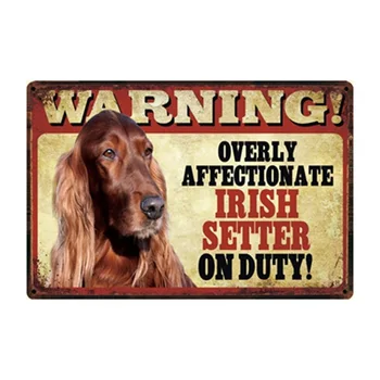 Evcil Köpek Uyarı Doberman Labrador Chihuahua Metal Tabela Posteri Ev Pet Shop Dekor Bar Duvar Sanatı Demir Resim Sergisi