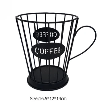 Evrensel Kahve Kapsül Depolama Sepeti Kahve Fincanı Sepeti Vintage Kahve Pod Organizatör Tutucu Siyah Ev Cafe Otel İçin