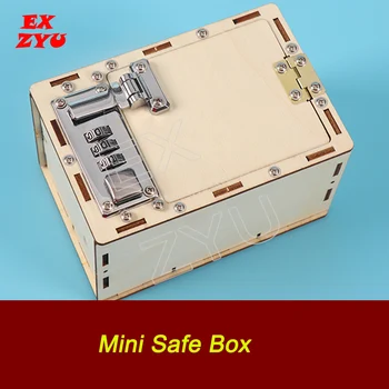 EXZYU Mini kasa Prop Gerçek Hayat Kaçış Odası Olsun şifre açmak için 3 sayı kilidi almak için yeni clues Odası