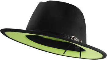 Fedora şapka hip-hop siyah + yeşil yeni renk kova şapka beyzbol şapkası bayanlar yaz kova şapka erkek кепкаченская