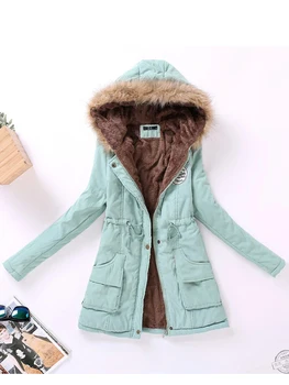 Fitaylor Yeni Kış Kadın Ceket Orta-uzun Kalınlaşmak Dış Giyim Kapşonlu Pamuk Ceket Ince Parka Pamuk kapitone ceket Palto