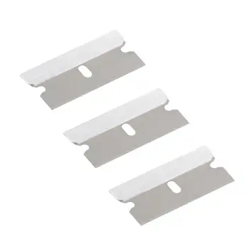 FIXFANS 100 Adet 1.5” Karbon Çelik Tek Kenarlı Ağır tıraş bıçağı Standart Güvenlik Kazıyıcı Boya Çıkartmaları Temizleme Aracı